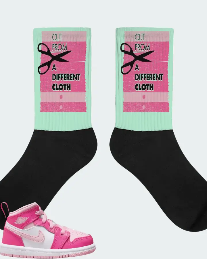 Jordan 1 Mid Sneaker Matching Mint Socks - Cut From a Different Cloth