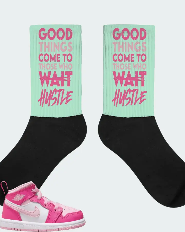 Jordan 1 Mid Sneaker Matching Mint Socks - Good Things Come