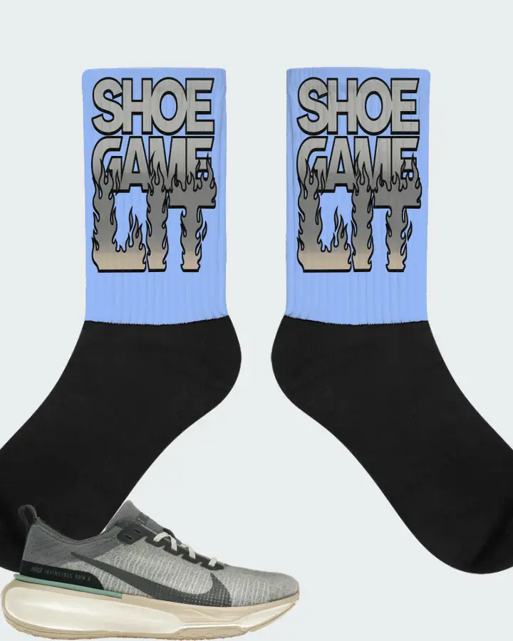 Nike ZoomX Invincible Run 3 Sneaker Matching Carolina Blue Socks - Shoe Game Lit Refreshed