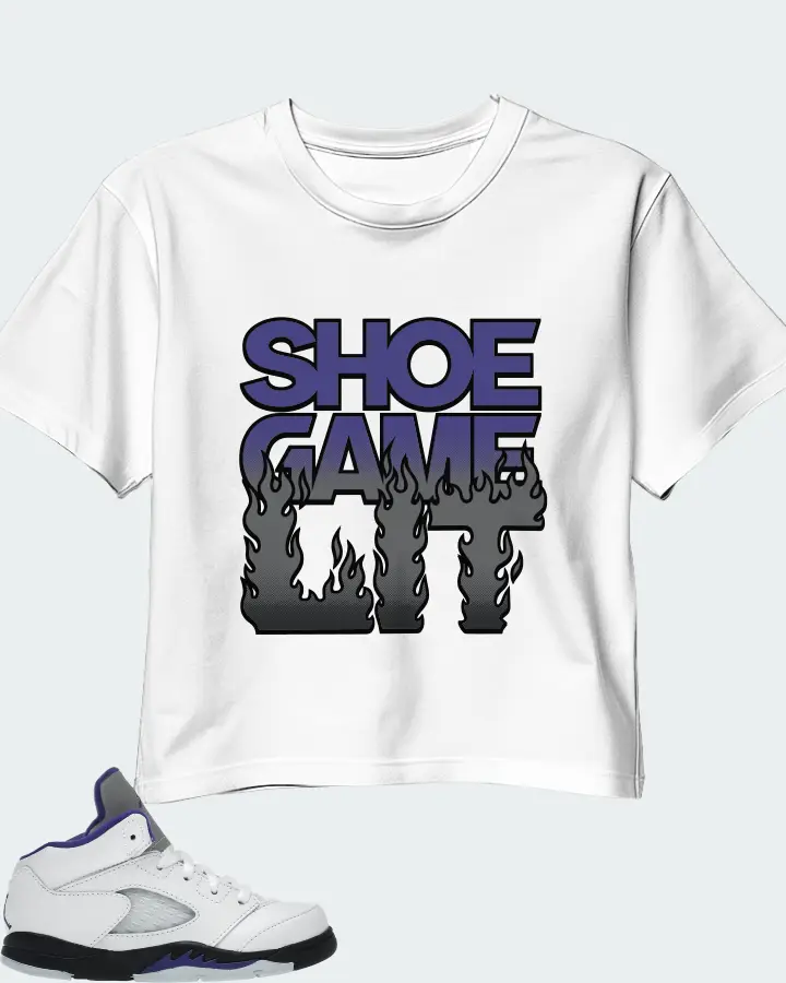 Jordan 5 Retro Sneaker Matching White Crop Top - Shoe Game Lit Refreshed