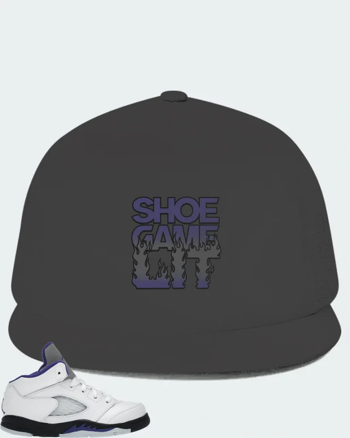 Jordan 5 Retro Sneaker Matching Dark Grey Hat - Shoe Game Lit Refreshed