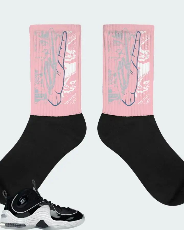 Nike Air Penny 2 Sneaker Matching Pink Socks - Peace of mind