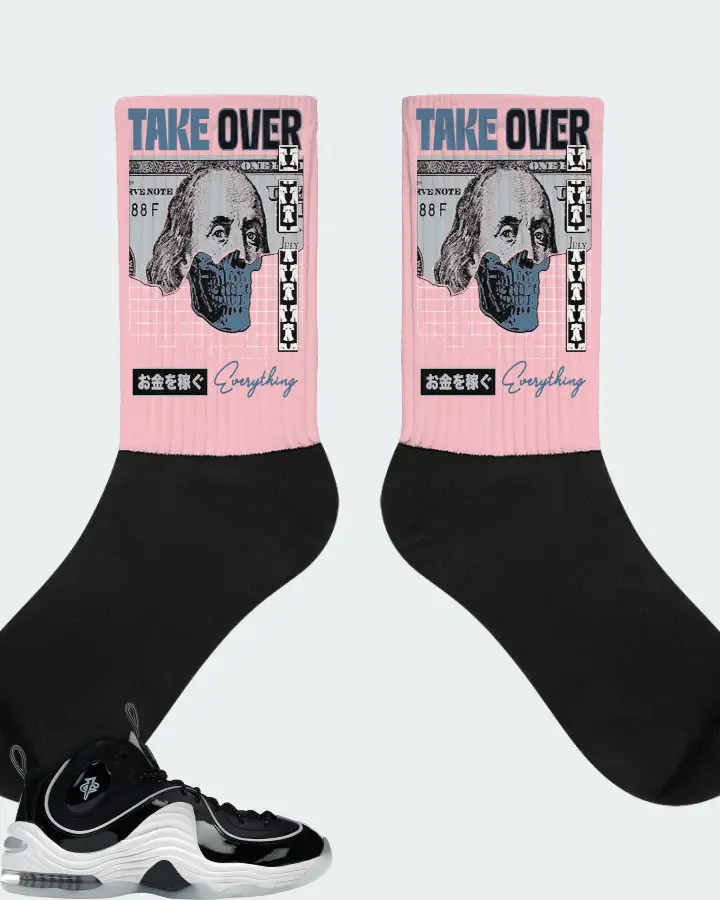 Nike Air Penny 2 Sneaker Matching Pink Socks - Take Over