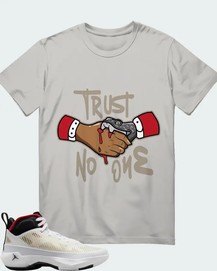Air Jordan 37 Cardinal  Sneaker Matching Grey T-Shirt - Trust No One