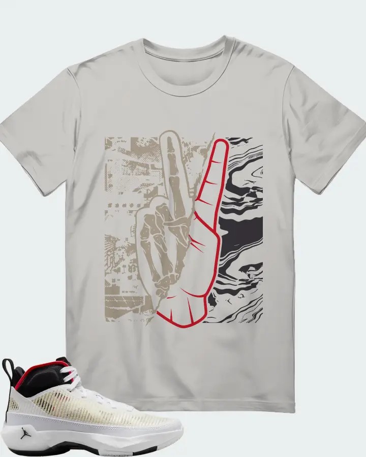 Air Jordan 37 Cardinal  Sneaker Matching Grey T-Shirt - Peace of mind