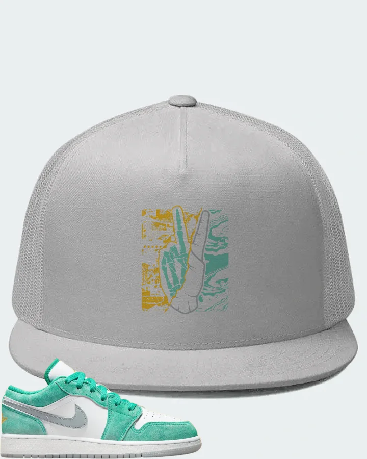 Jordan 1 Low Sneaker Matching White Hat - Peace of mind