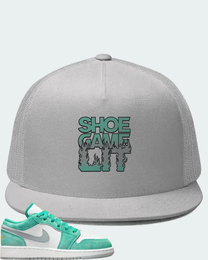 Jordan 1 Low Sneaker Matching White Hat - Shoe Game Lit Refreshed