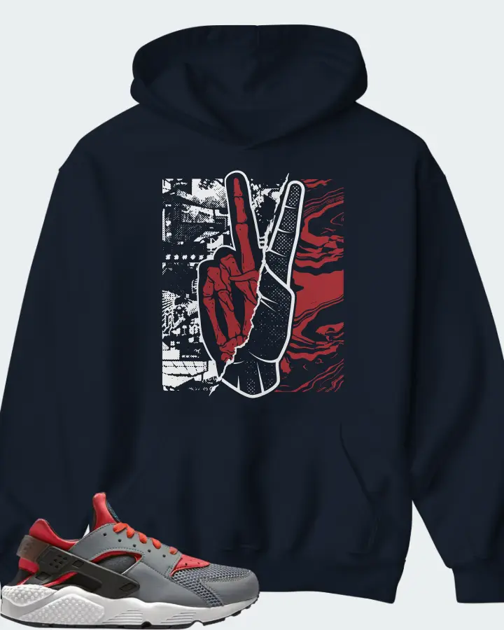 Nike Air Huarache Cool Grey Crimson Grey Bright Crimson Black Blue Lagoon Matching Hoodie