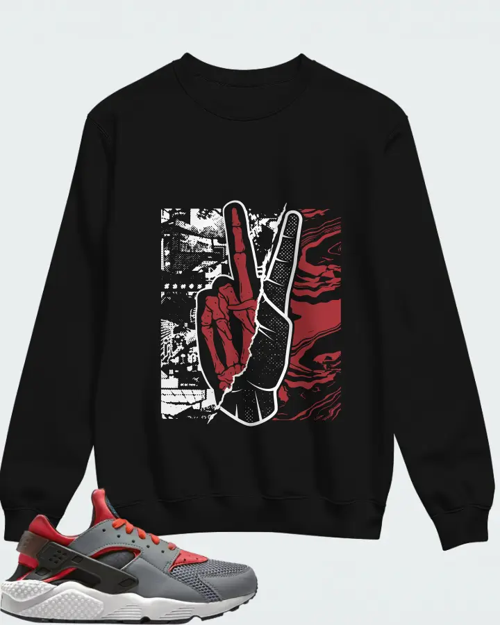Nike Air Huarache Cool Grey Crimson Grey Bright Crimson Black Blue Lagoon Matching Sweatshirt