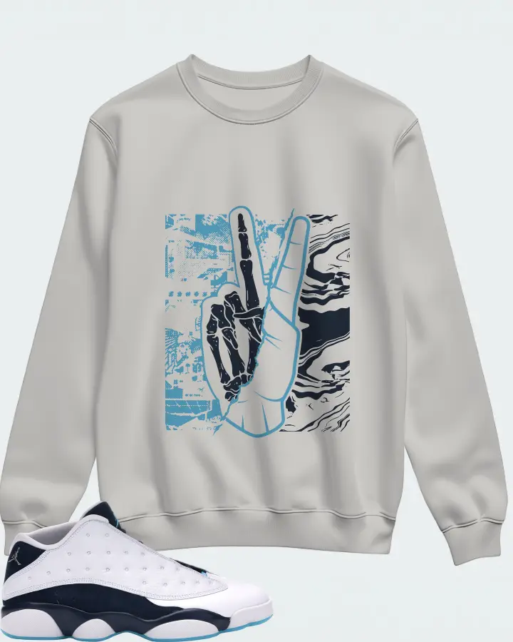 Jordan 13 Retro Low Sneaker Matching Grey Sweatshirt - Peace of mind