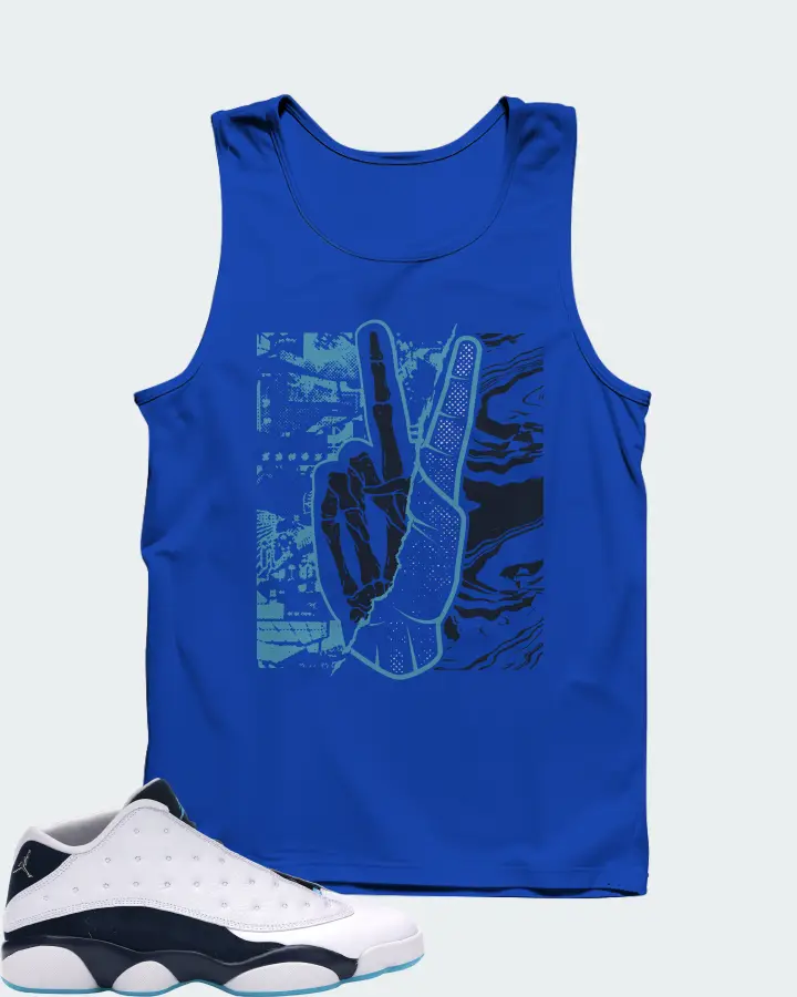 Jordan 13 Retro Low Sneaker Matching Royal Blue Tank Top - Peace of mind