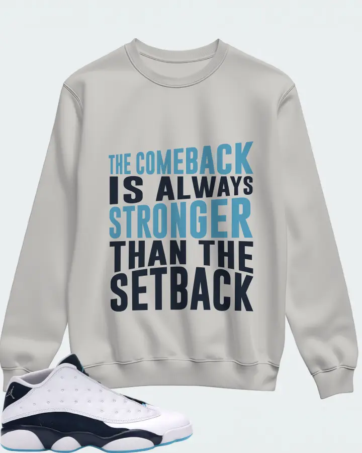 Jordan 13 Retro Low Sneaker Matching Grey Sweatshirt - The Comeback