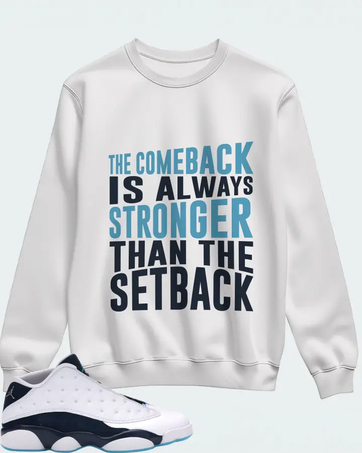 Jordan 13 Retro Low Sneaker Matching White Sweatshirt - The Comeback
