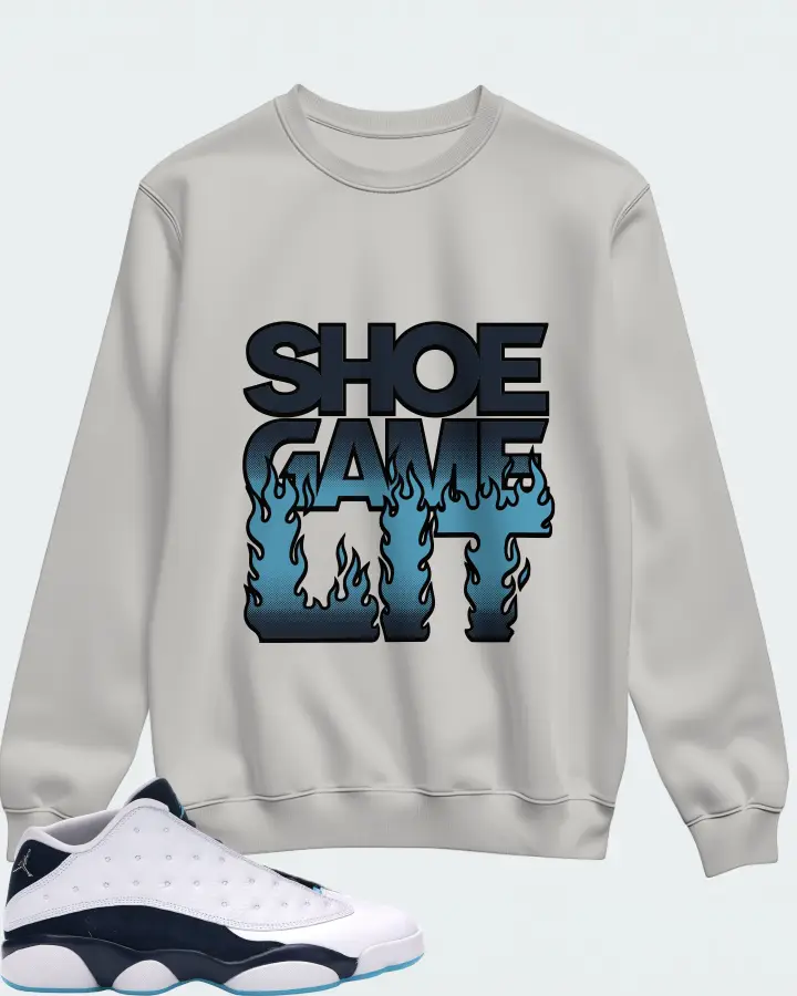 Jordan 13 Retro Low Sneaker Matching Grey Sweatshirt - Shoe Game Lit Refreshed