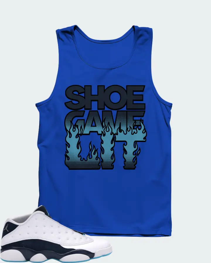Jordan 13 Retro Low Sneaker Matching Royal Blue Tank Top - Shoe Game Lit Refreshed
