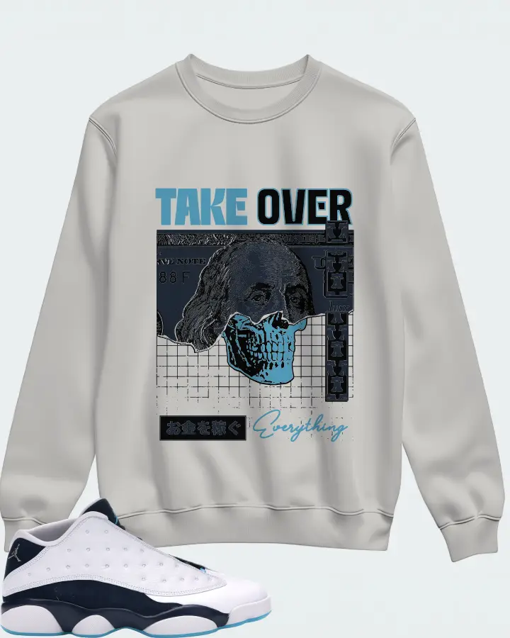 Jordan 13 Retro Low Sneaker Matching Grey Sweatshirt - Take Over