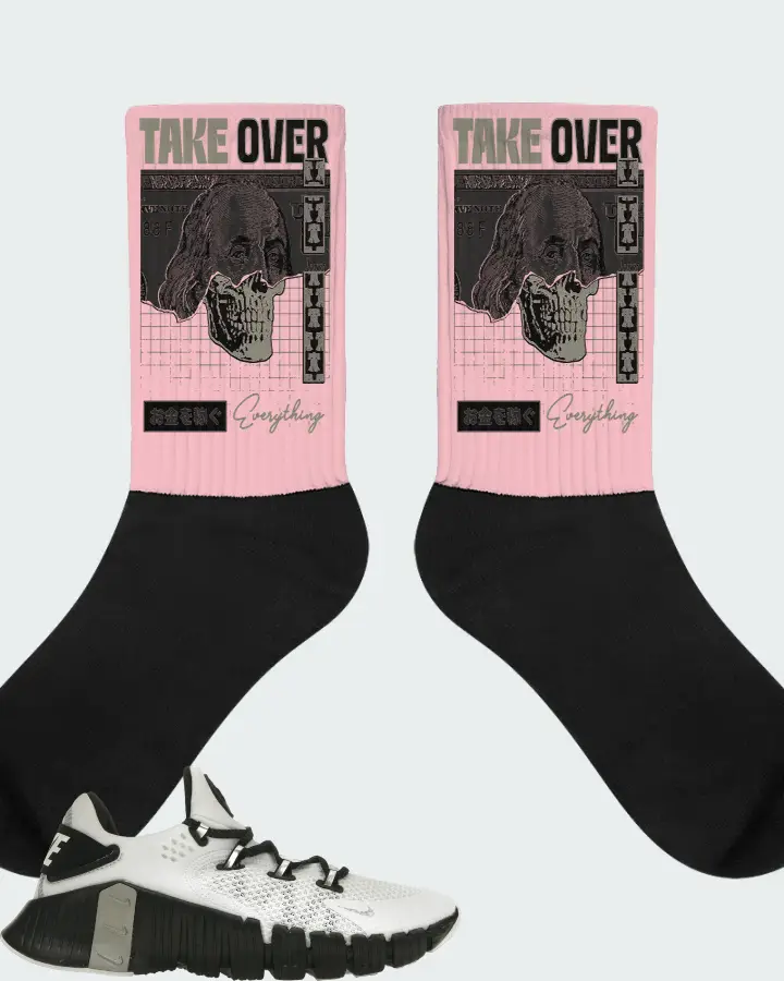 Nike Free Metcon 4 Premium Sneaker Matching Pink Socks - Take Over
