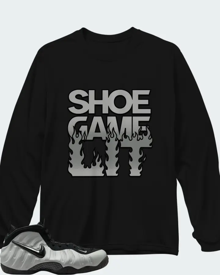 Nike Air Foamposite Pro Wolf Grey Matching Long Sleeve T-Shirt