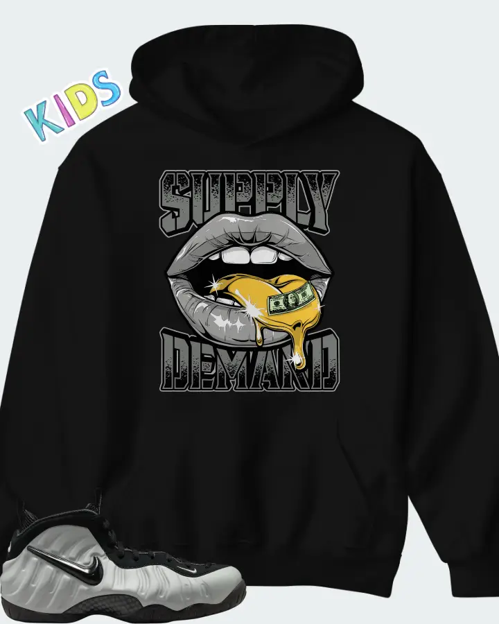 Nike Air Foamposite Pro Wolf Grey Matching Kid's Hoodie