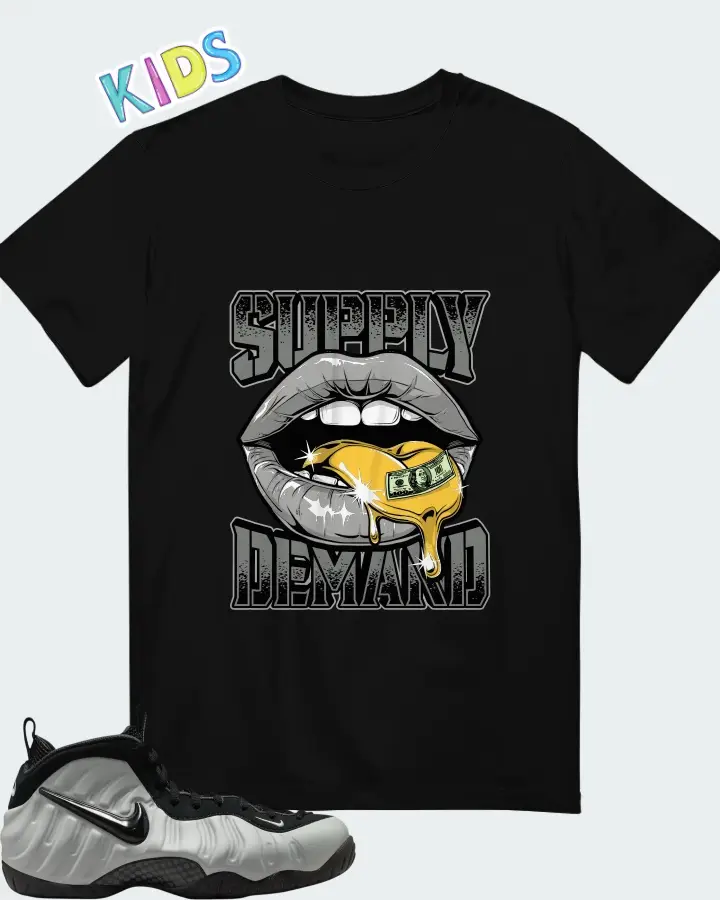Nike Air Foamposite Pro Wolf Grey Matching Kid's T-Shirt