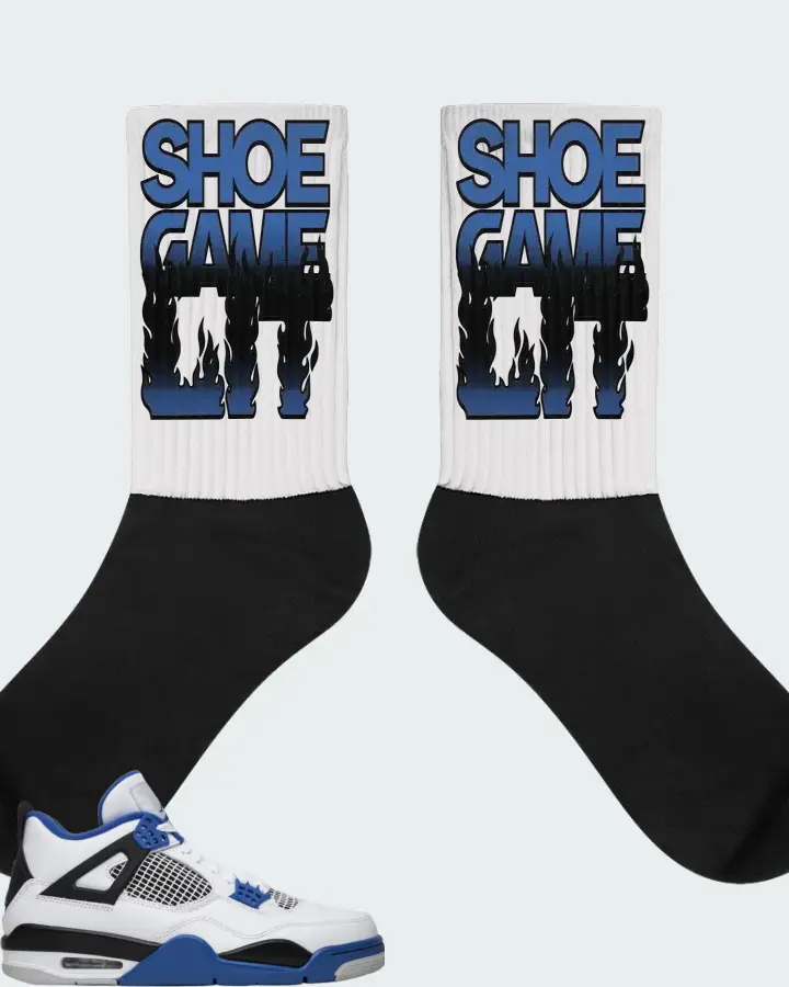 Jordan 4 Retro Sneaker Matching Socks - Shoe Game Lit Refreshed