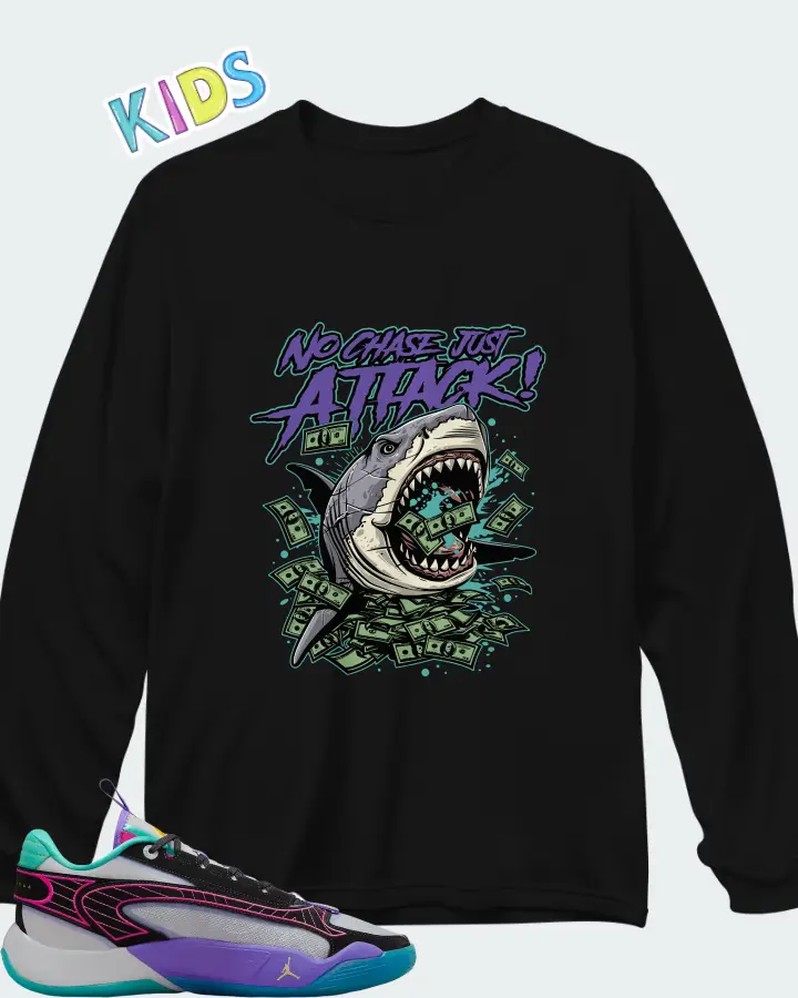 Jordan Luka 2 All-Star Wolf Grey Purple Pink Matching Kid's Long Sleeve T-Shirt