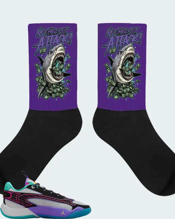 Jordan Luka 2 All-Star Wolf Grey Purple Pink Matching Socks
