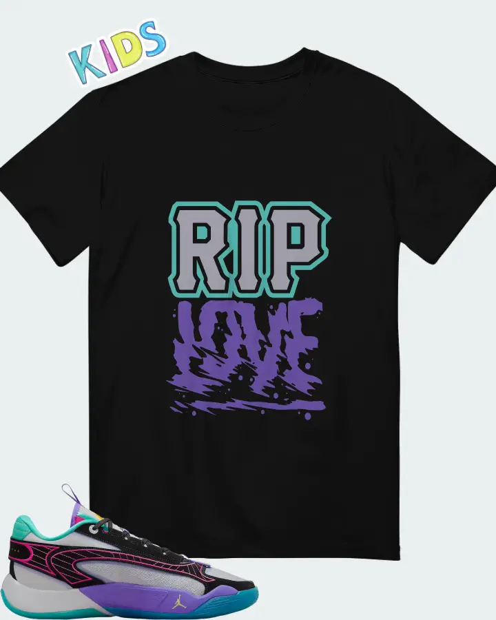 Jordan Luka 2 All-Star Wolf Grey Purple Pink Matching Kid's T-Shirt