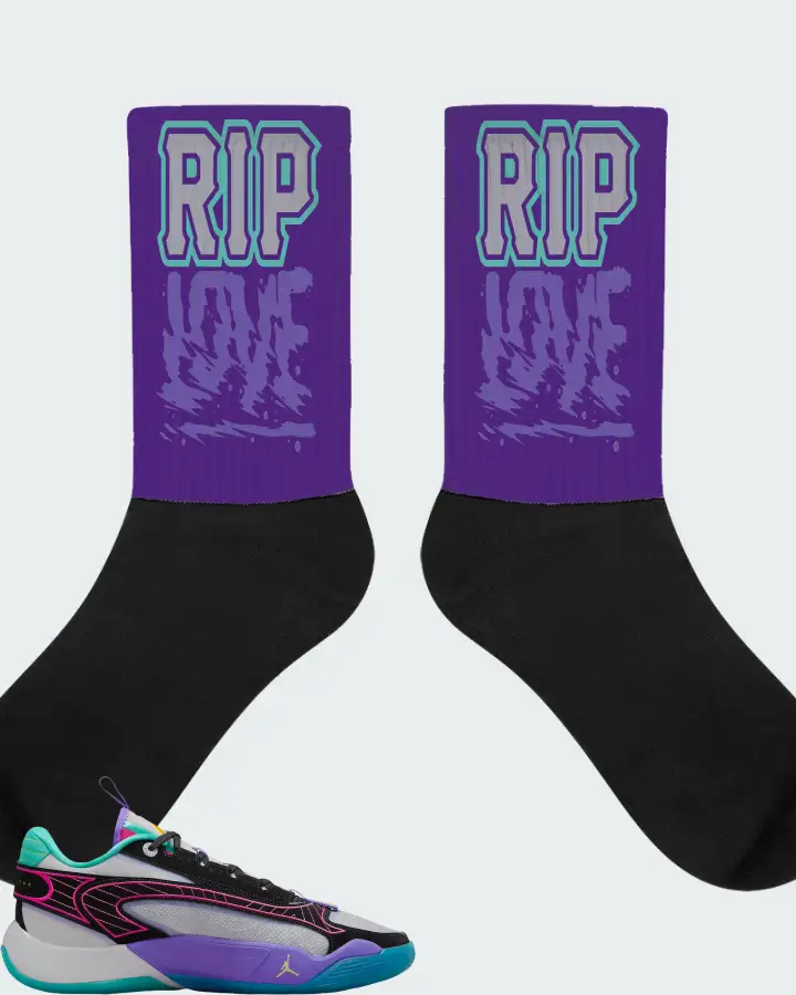Jordan Luka 2 All-Star Wolf Grey Purple Pink Matching Socks