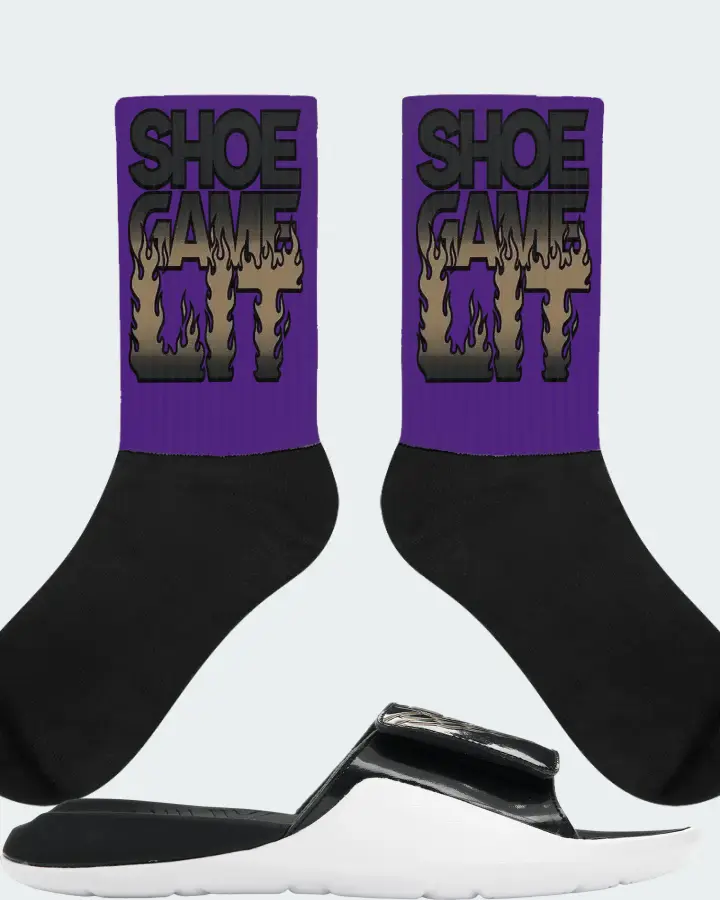 Jordan Hydro 7 Sneaker Matching Purple Socks - Shoe Game Lit Refreshed