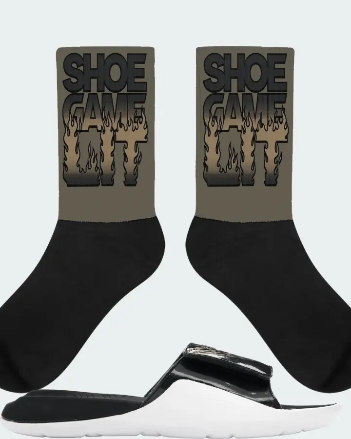 Jordan Hydro 7 Sneaker Matching Army Green Socks - Shoe Game Lit Refreshed