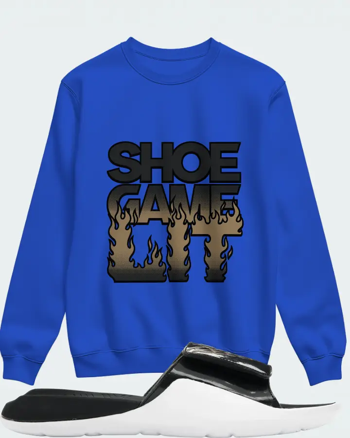 Jordan Hydro 7 Sneaker Matching Royal Blue Sweatshirt - Shoe Game Lit Refreshed