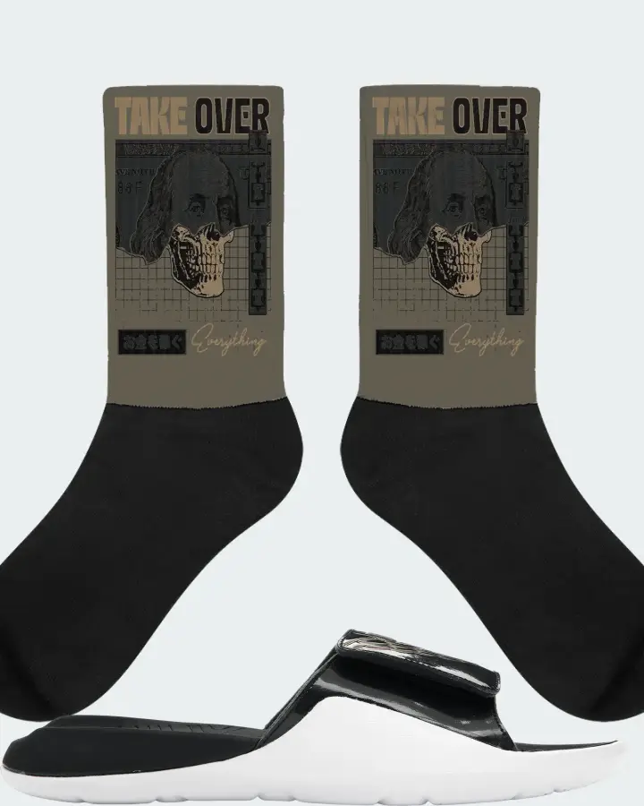 Jordan Hydro 7 Sneaker Matching Army Green Socks - Take Over