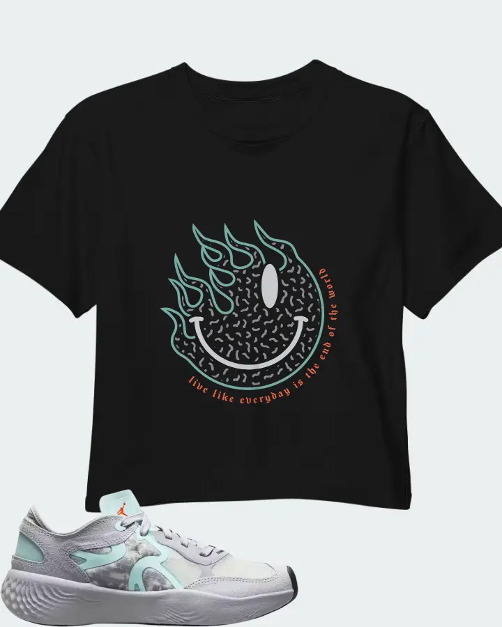 Jordan Delta 3 Low Wolf Grey Glacier Blue Matching Crop Top