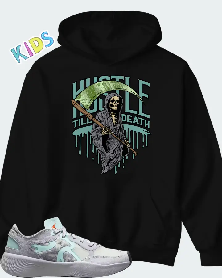Jordan Delta 3 Low Wolf Grey Glacier Blue Matching Kid's Hoodie