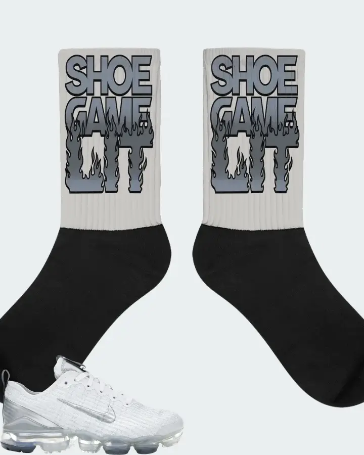 Nike Air VaporMax Flyknit 3 Sneaker Matching Grey Socks - Shoe Game Lit Refreshed
