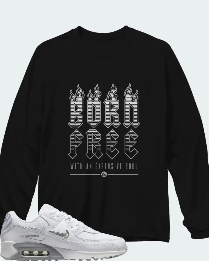 Nike Air Max 90 White Grey Jewel Matching Long Sleeve T-Shirt