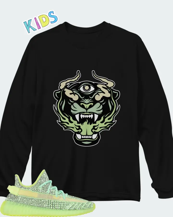 adidas Yeezy Boost 350 V2 Yeezreel (Reflective) Matching Kid's Long Sleeve T-Shirt