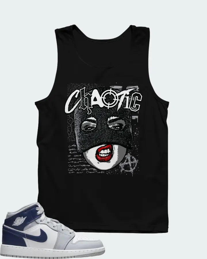 Air Jordan 1 Mid White Wolf Grey Midnight Navy Matching Tank Top