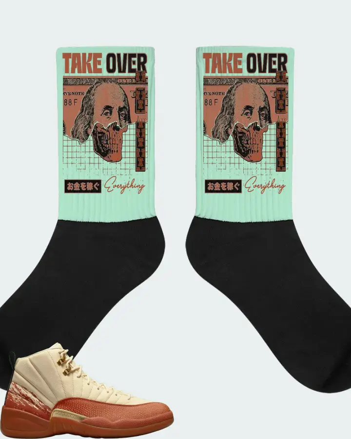 Jordan 12 Retro Sneaker Matching Mint Socks - Take Over