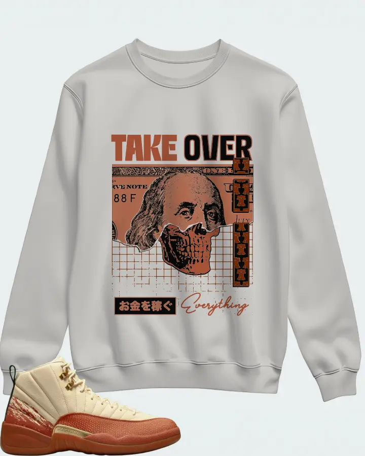 Jordan 12 Retro Sneaker Matching Grey Sweatshirt - Take Over