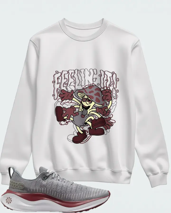 Nike InfinityRN 4 Cool Grey Team Maroon Matching Sweatshirt