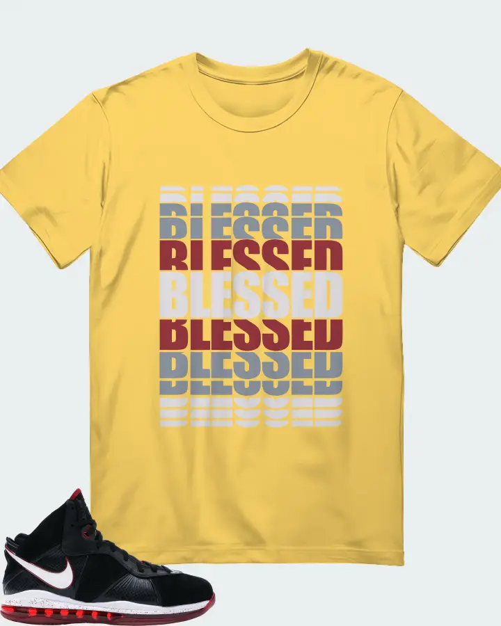 Nike LeBron 8 Sneaker Matching Yellow T-Shirt - BLESSED Many Times