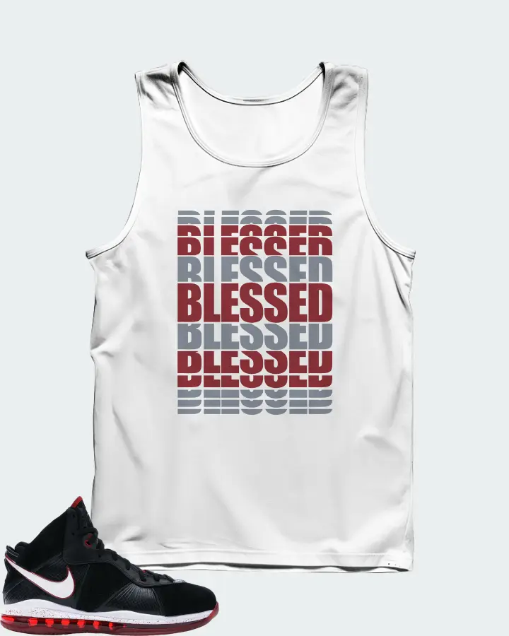 Nike LeBron 8 Sneaker Matching White Tank Top - BLESSED Many Times