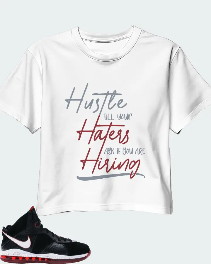 Nike LeBron 8 Sneaker Matching White Crop Top - HUSTLE TILL YOUR HATERS ASK