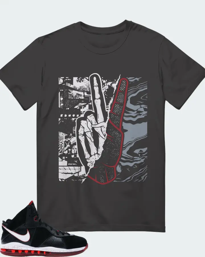 Nike LeBron 8 Sneaker Matching Dark Grey Gildan T-Shirt - Peace of mind