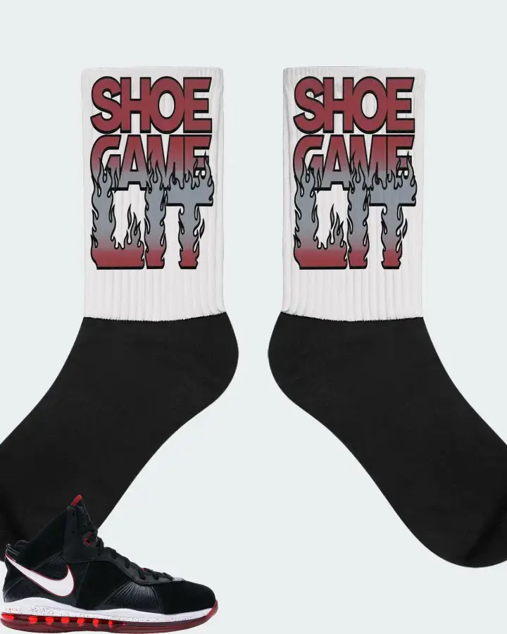 Nike LeBron 8 Sneaker Matching White Socks (Shoe Game Lit Refreshed) - View 1