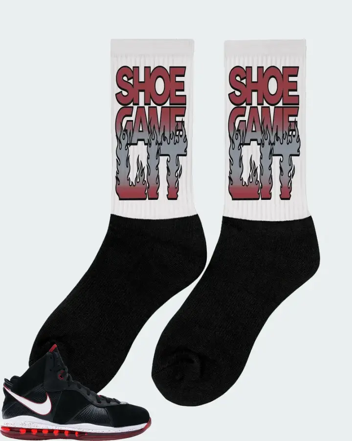 Nike LeBron 8 Sneaker Matching White Socks (Shoe Game Lit Refreshed) - View 3
