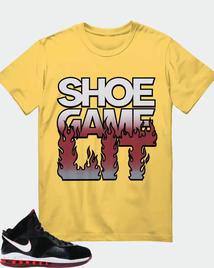 Nike LeBron 8 Sneaker Matching Yellow T-Shirt - Shoe Game Lit Refreshed
