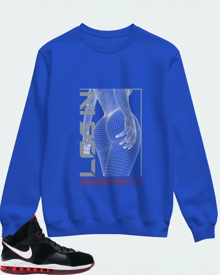 Nike LeBron 8 Sneaker Matching Royal Blue Sweatshirt (LOGIN) - View 1